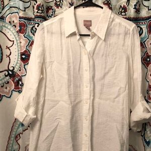 White angled dress shirt